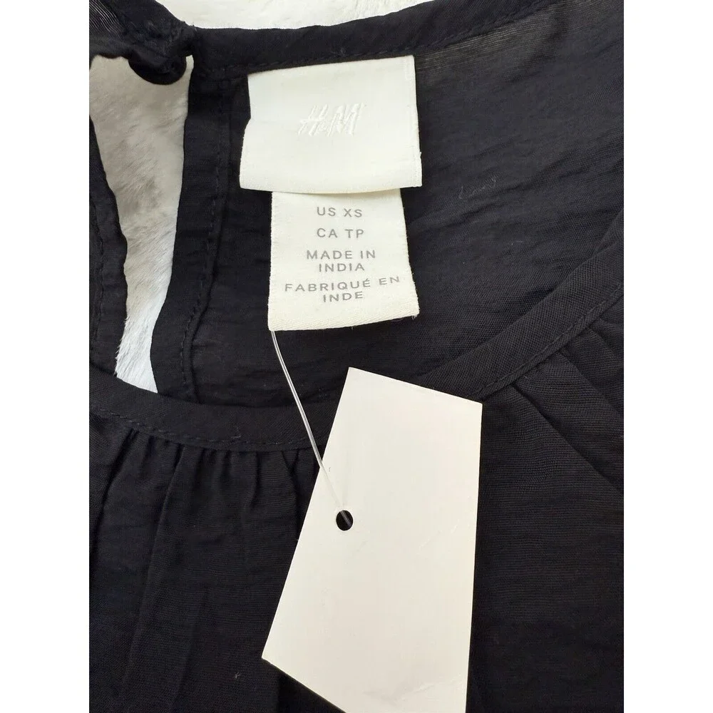 NEW H&M Black Dress Size X Small (0-2) - Picture 5 of 15